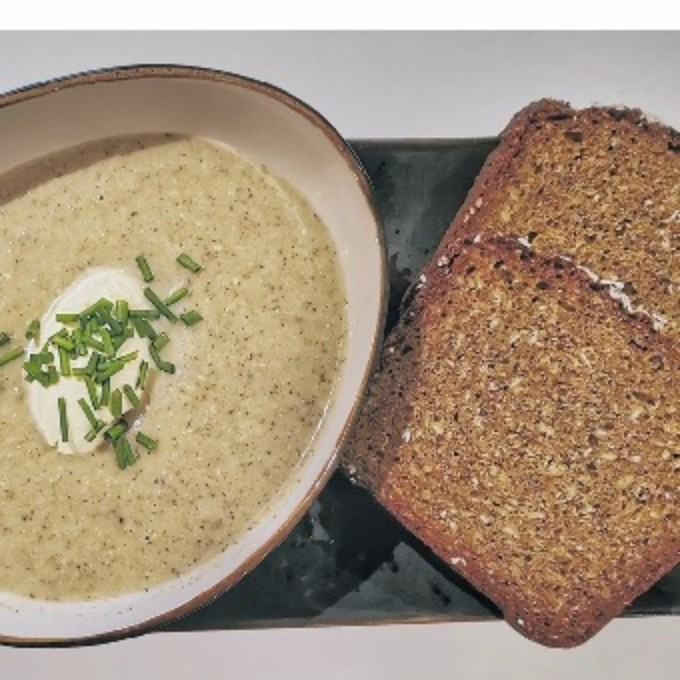 Soup and brown bread at The River Cafe